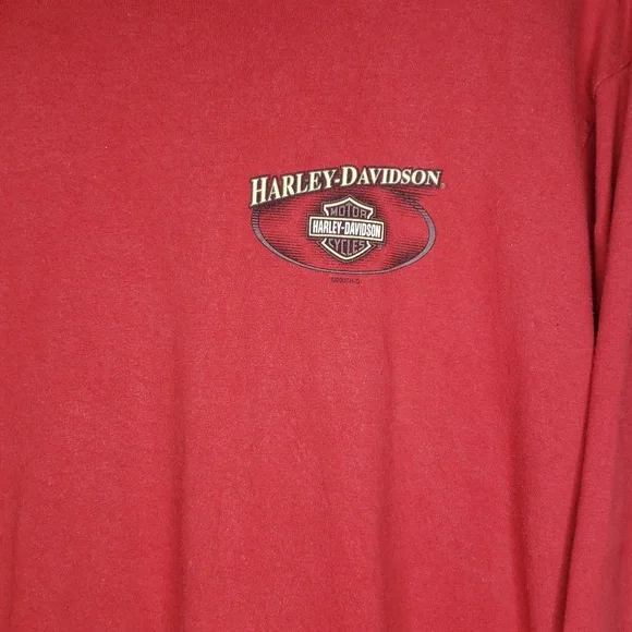 Vintage Harley Davidson Mens Motorcycles Long Sleeve Shirt Size L Logo USA Biker - Picture 3 of 16